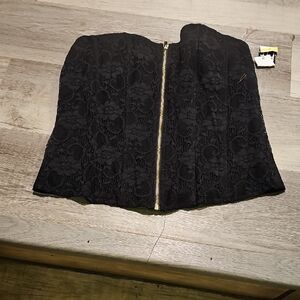Black Lace Bustier Top